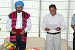 H.E. Governor adminstrating the oath of office to Chowkham MLA CT Mein as Pro Tem Speaker at Raj Bhawan, Itanagar: 26/10/2009 