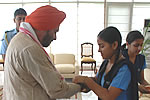 H.E. participating in Raksha Bandhan celebration with students of VKV at Raj Bhawan