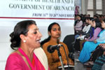 State First lady speaking during inauguration of 10 days Breast Cancer Awareness programme at Raj Bhawan : 16/11/2009
