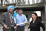 H.E. and First lady inspecting the under construction Eklaviya School at Lumla