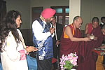 H.E. and First lady at GRL Monastery at Bomdila. Also seen are Rev. T.G. Rimpoche, MLA Lumla and monks of the Monastery