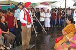 H.E. interacting with the childrens during the plantation programme organised by Muskan society, :16/08/2009