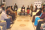 H.E. Governor and State First lady interacting with Principals and teachers from various schools of Itanagar and Naharlagun at Raj Bhawan, Itanagar to evolve various modalities for generating awareness on sanitation and area beautification: 09/01/2010