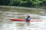Governor Gen JJ Singh in a kayak near the Adventure Tourism Camping destination site at Jote, around 40 kms from Itanagar: 06/08/2010