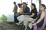 Governor Gen JJ Singh with visitors at the &lsquo;JJ Point&rsquo;, named after him by the locals in Jote &ndash;Balijan NEC road, the middle point of Jote and Balijan.:13/08/2010