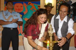 First Lady Anupama Singh lighting the inaugural lamp of the Fine Arts exhibition at Hotel Arun Subansiri .:20/08/2010
