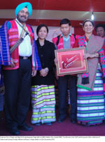 Governor Gen JJ Singh and State First Lady Anupama Singh with local MLA Kalikho Pul, minister RWD, Tax & Excise, Govt. of AP and his spouse in the conference of Cultural and Literary Society of Mishmi at Hawai, in Anjaw district on 22nd December 2010