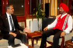 H.E. Governor interacting with Air-Officer Commanding-in-Chief, Eastern Air Command Air Marshal K.K. Nohwar at Raj Bhawan: 18/03/2010