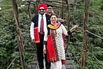 H.E. Governor and First lady starting to cross the river siang by the Gandhi bridge : 05/04/2010