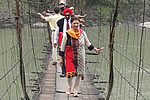 H.E. Governor and First lady walk across river Siang by the Gandhi bridge to feel the hardships faced by the local people : 05/04/2010