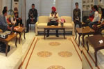 Governor interacting with Gaon Burahs, Panchayat leaders and Forest officials at Raj Bhavan on preservation of Flora & Fauna : 10/03/2010