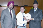 Everester Tapi Mra being felicitated with a trophy, &lsquo;The Kardungla Trophy&rsquo; named after Kardungla Pass in a function in Army Headquarter of 14 Core Command, Leh by Lt. Gen. SK Singh on 4th October 2010. The rare honour was accorded to Mra when he accompanied Arunachal Pradesh Governor Gen JJ Singh in latter&rsquo;s visit to Ladakh