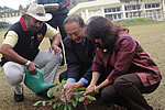 Thai Ambassador, Krit Kraichitti planting a sapling at RajBhawan, Itanagar: 25/02/2010