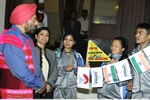 Governor gifting a book on indigenous tribes of Arunachal Pradesh to DG of the CRPF, 