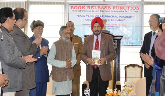 Governor General J.J Singh at the Book Release Function of �Folk Tales of Arunachal Pradesh� at Raj Bhavan,Itanagar: 21/01/2012