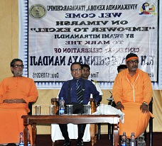 The Governor of Arunachal Pradesh Shri JP Rajkhowa in the interactive session on the topic, �Empower to Excel�, organised to mark the birth centenary of Swami Chinmayananda at the Eknathji Bhawan, VKV, Chimpu, Itanagar on 17th September 2015