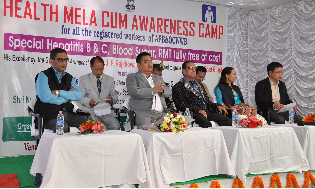 The Governor of Arunachal Pradesh Shri JP Rajkhowa in the Health Mela cum Awareness Camp, organised by Arunachal Pradesh Building and other construction workers� welfare board (APB&OCWWB), at Raj Bhavan Dispensary, Itanagar on 22nd November 2015.