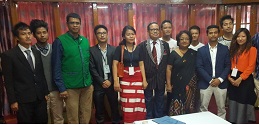 The Governor of Arunachal Pradesh Shri JP Rajkhowa and the First Lady of the State Smt Rita Rajkhowa with a delegation of the Arunachal Students� Union, Shillong (ASUS) at Arunachal House, Shillong on 26th May 2016.