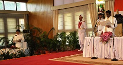 The Governor of Arunachal Pradesh Shri V. Shanmuganathan administered the oath of office and secrecy to the new Cabinet Minister Shri. Tamiyo Taga in Darbar Hall, Raj Bhavan, Itanagar on 14th October�2016
