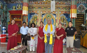 The Governor of Arunachal Pradesh Shri Tathagata at the Buddhist Gompa, Itanagar on 10th July�2016.