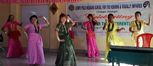 Presentation of Cultural programme by students of Donyi Polo Mission School for the Hearing and Visually Impaired during the �World Day for the Disabled� celebration, Chimpu, Itanagar on 3rd December 2017.