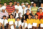 Governor and First lady with participants of Golf orientation camp at Raj Bhavan Golf course