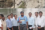 Governor along with local MLA Ngurang Pinch and NEEPCO officials at the Dam site of Pare Hydro Electric Hydel Project
