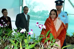 President and First lady of state inside the Rajbhawan Orchid center